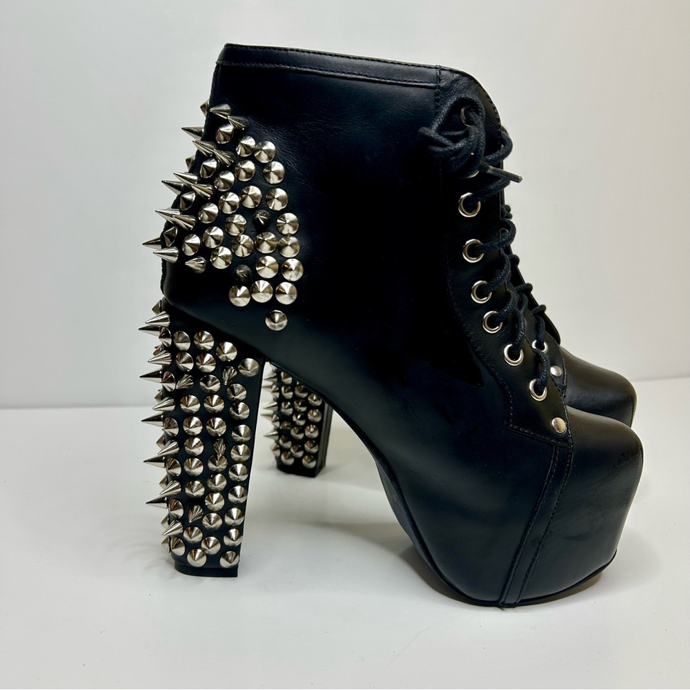 Jeffrey Campbell SPIKE Studded Black Leather Boots